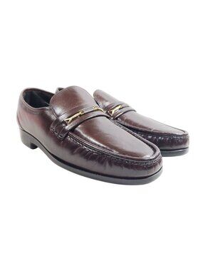 Florsheim Mens Size 9 Riva Moc Toe Bit Loafers Burgundy Leather
